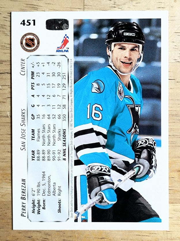1992-93 Upper Deck #451 Perry Berezan