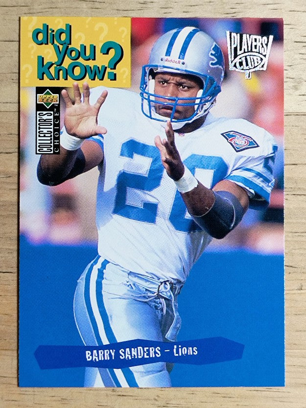 1995 Collector's Choice Player's Club #31 Barry Sanders DYK