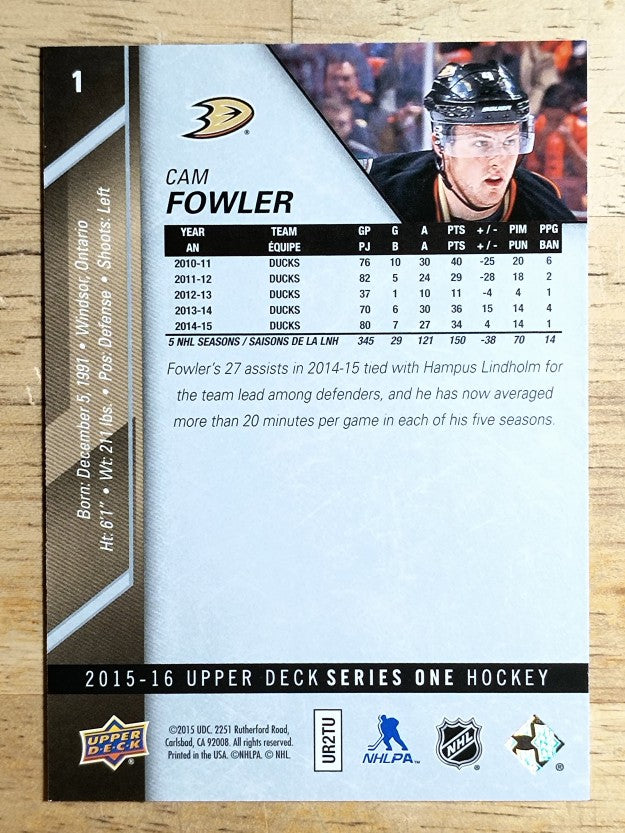 2015-16 Upper Deck #1 Cam Fowler