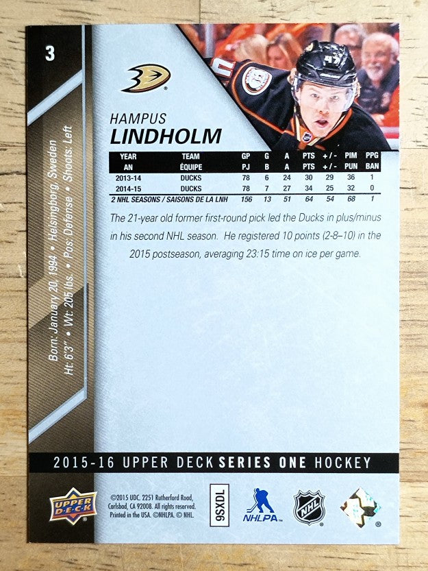 2015-16 Upper Deck #3 Hampus Lindholm