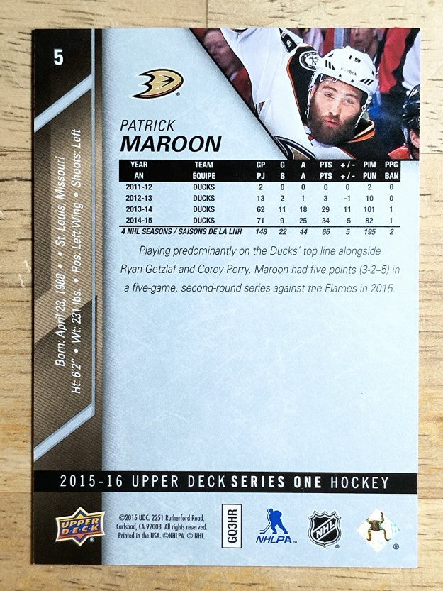 2015-16 Upper Deck #5 Pat Maroon