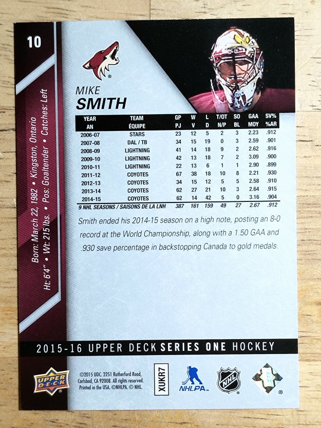 2015-16 Upper Deck #10 Mike Smith
