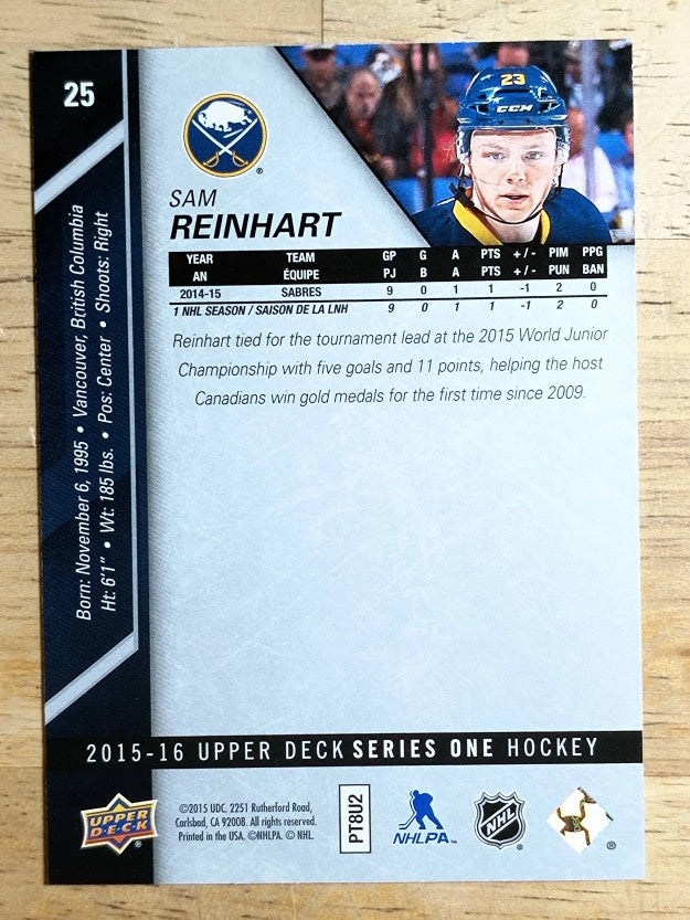 2015-16 Upper Deck #25 Sam Reinhart