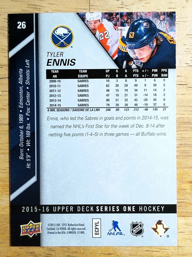 2015-16 Upper Deck #26 Tyler Ennis