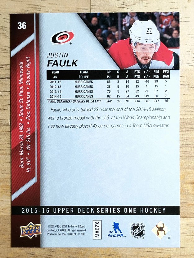 2015-16 Upper Deck #36 Justin Faulk