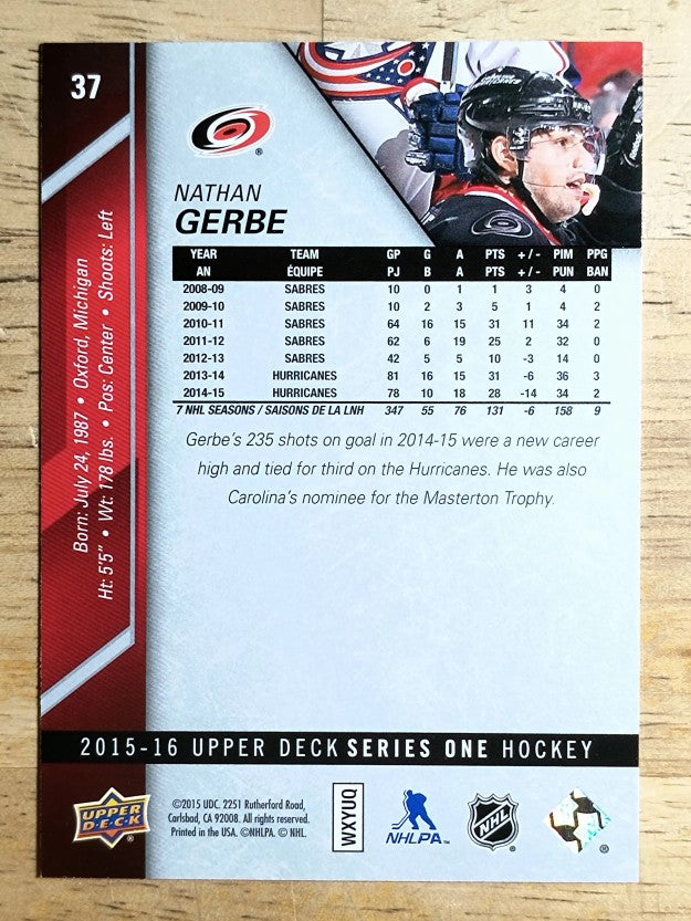 2015-16 Upper Deck #37 Nathan Gerbe