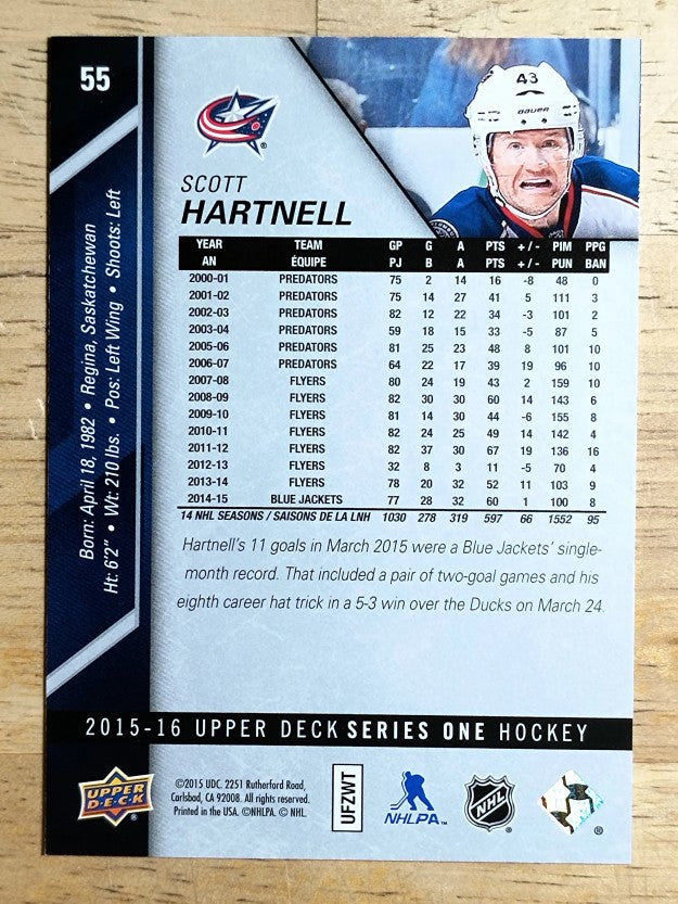 2015-16 Upper Deck #55 Scott Hartnell