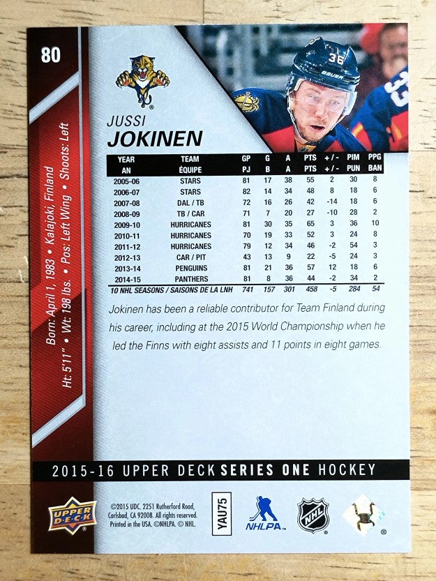 2015-16 Upper Deck #80 Jussi Jokinen