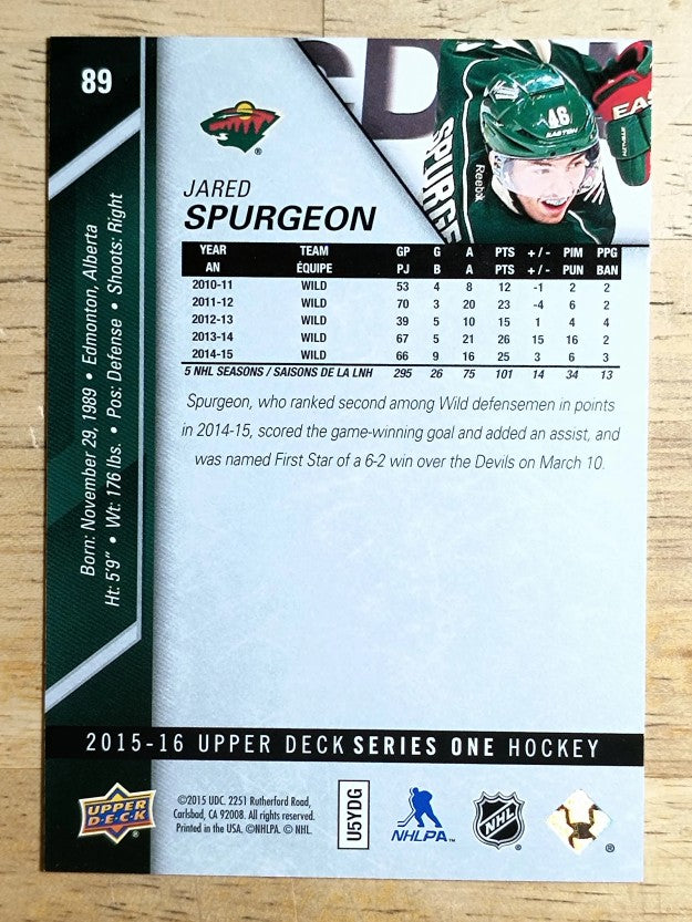 2015-16 Upper Deck #89 Jared Spurgeon