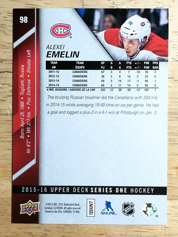 2015-16 Upper Deck #98 Alexei Emelin