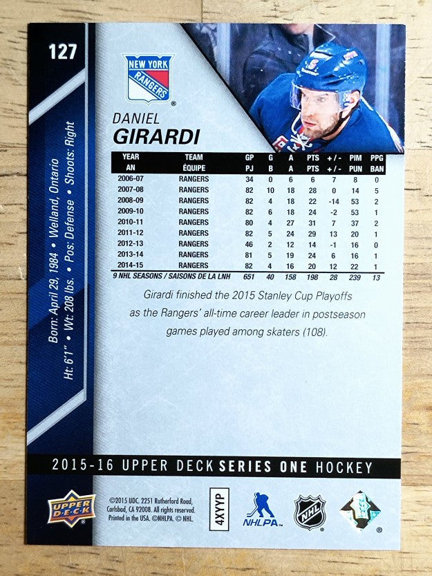2015-16 Upper Deck #127 Daniel Girardi