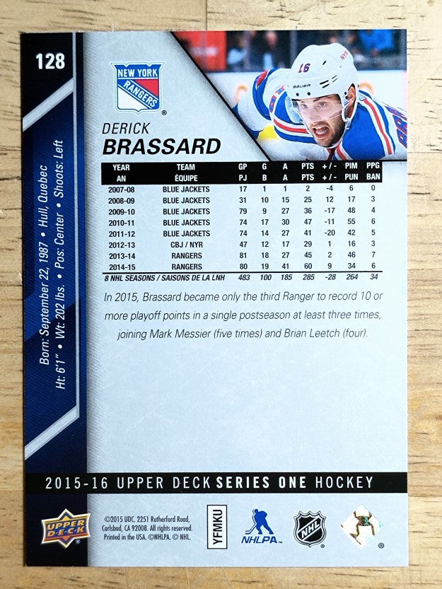 2015-16 Upper Deck #128 Derick Brassard