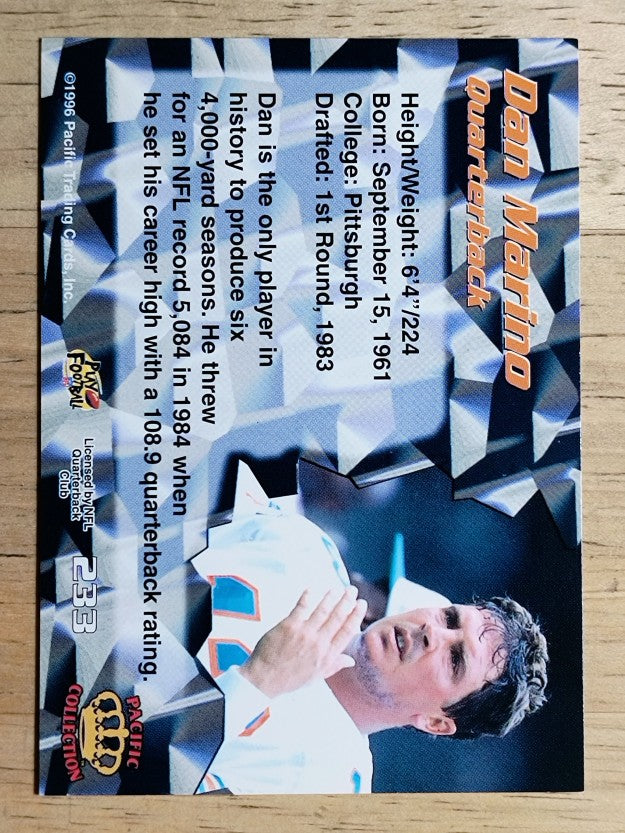 1996 Pacific #233 Dan Marino