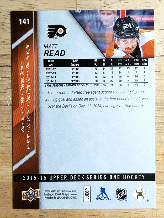 2015-16 Upper Deck #141 Matt Read