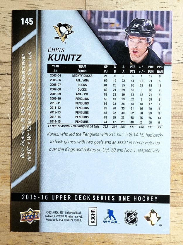 2015-16 Upper Deck #145 Chris Kunitz