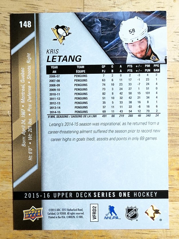 2015-16 Upper Deck #148 Kris Letang