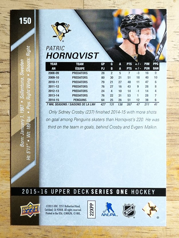 2015-16 Upper Deck #150 Patric Hornqvist