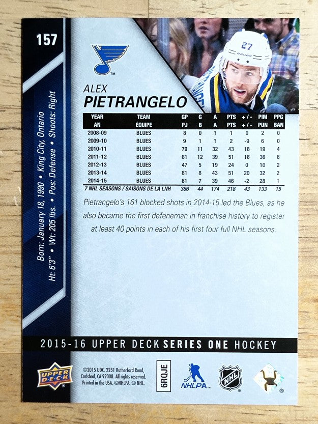 2015-16 Upper Deck #157 Alex Pietrangelo