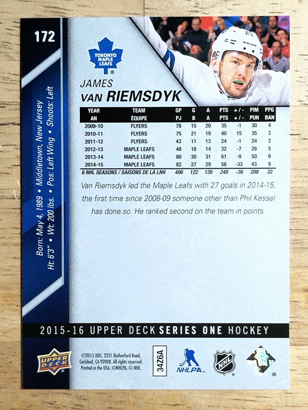 2015-16 Upper Deck #172 James van Riemsdyk