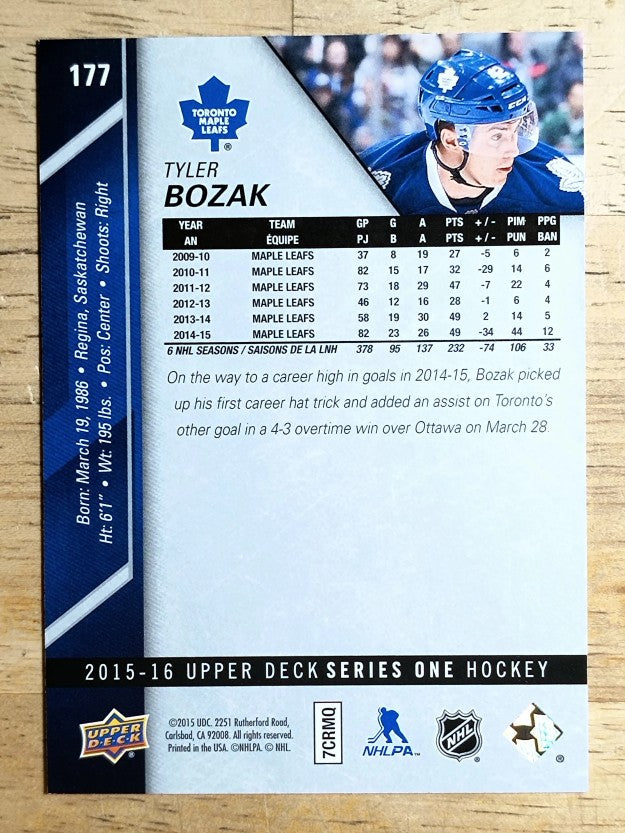 2015-16 Upper Deck #177 Tyler Bozak