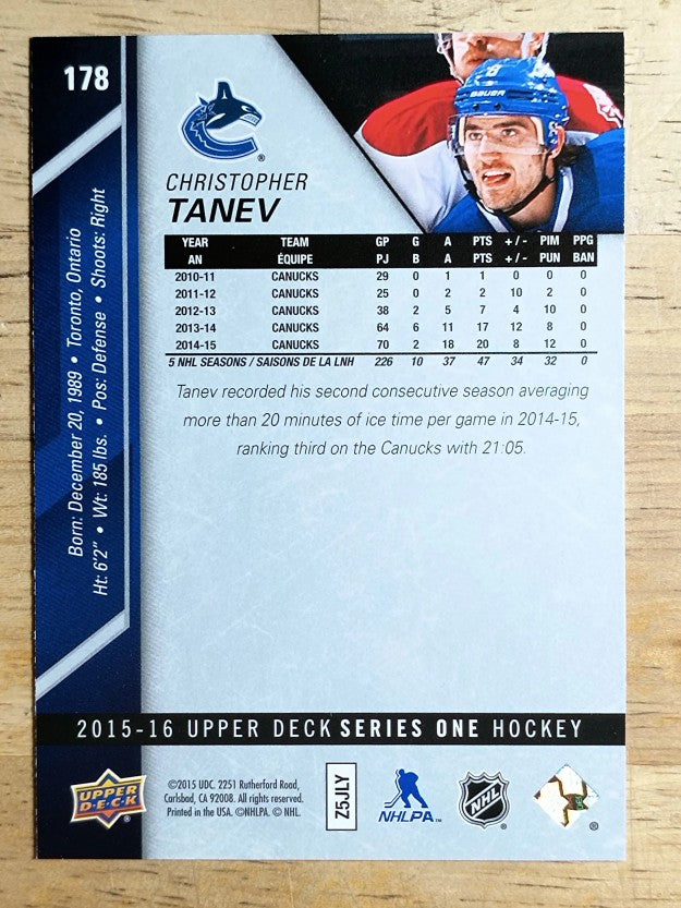 2015-16 Upper Deck #178 Christopher Tanev