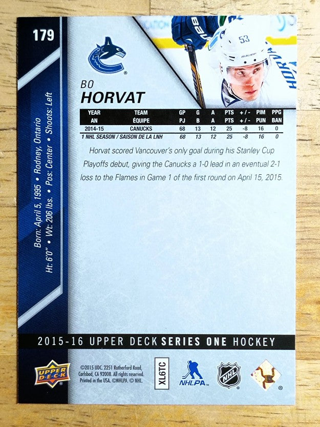 2015-16 Upper Deck #179 Bo Horvat