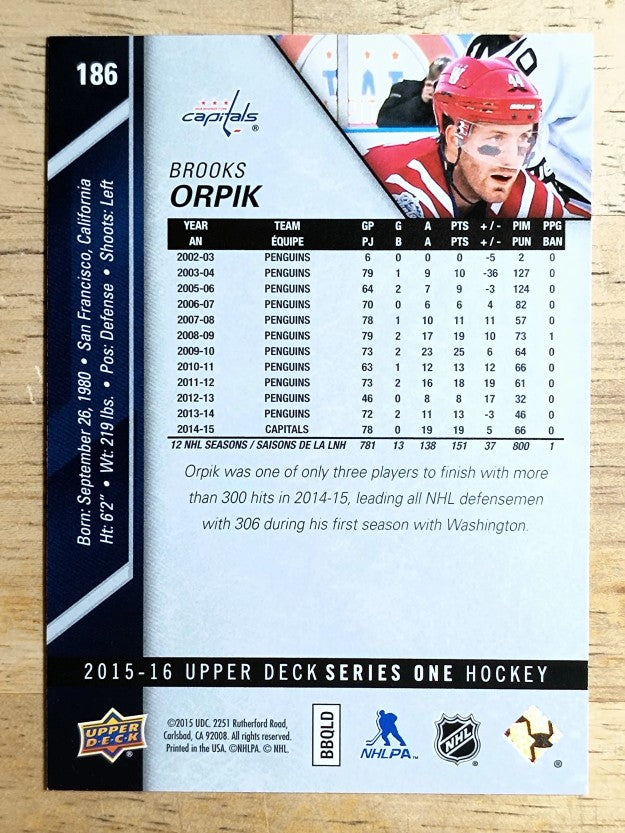 2015-16 Upper Deck #186 Brooks Orpik