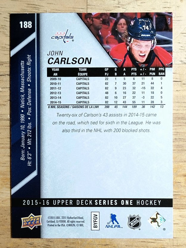 2015-16 Upper Deck #188 John Carlson