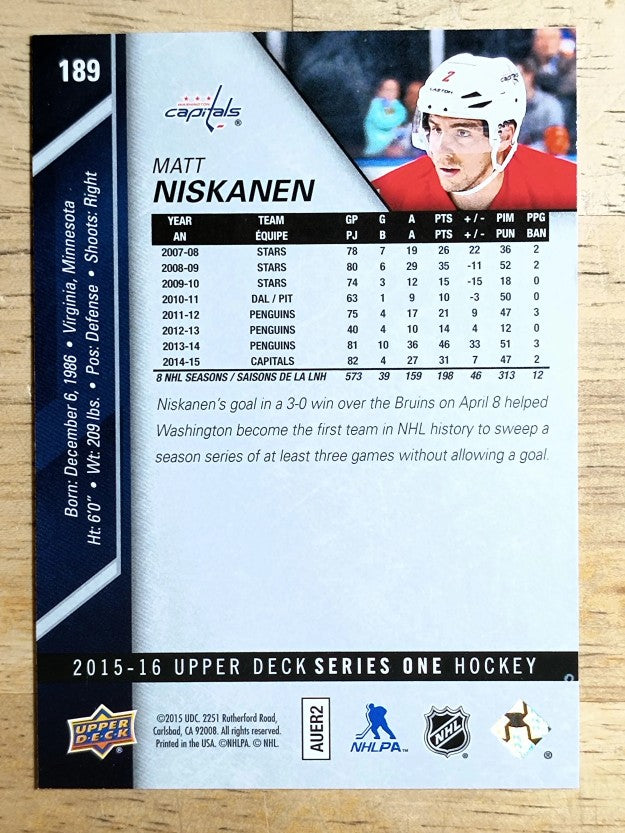 2015-16 Upper Deck #189 Matt Niskanen
