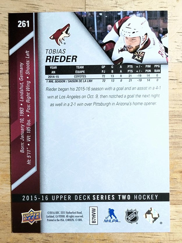 2015-16 Upper Deck #261 Tobias Rieder