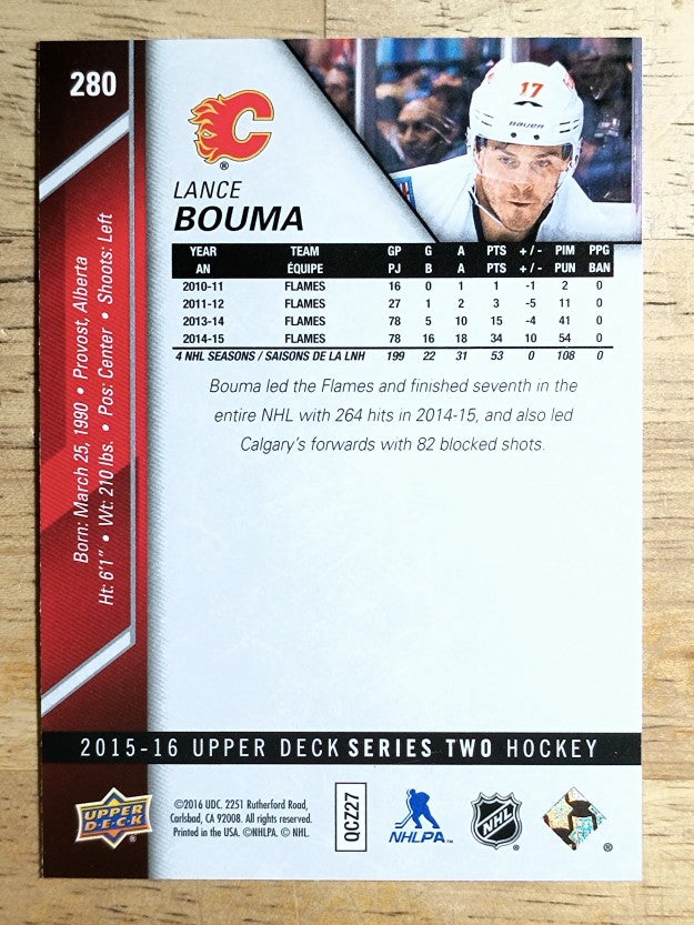 2015-16 Upper Deck #280 Lance Bouma
