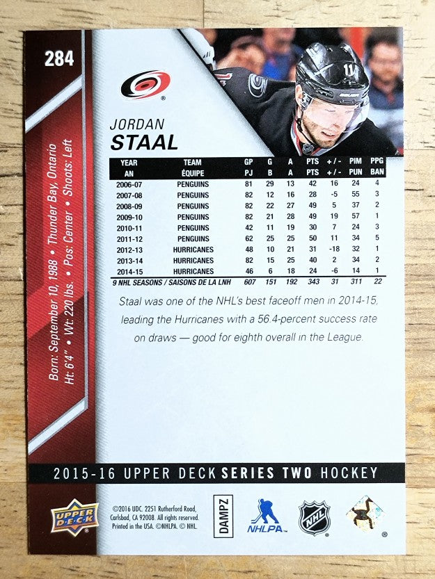 2015-16 Upper Deck #284 Jordan Staal