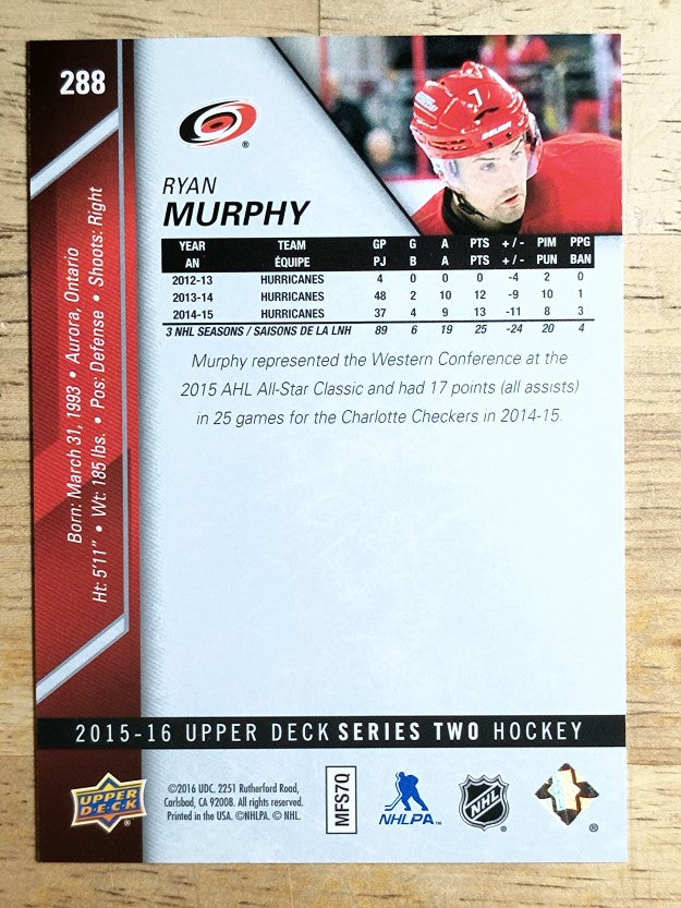 2015-16 Upper Deck #288 Ryan Murphy