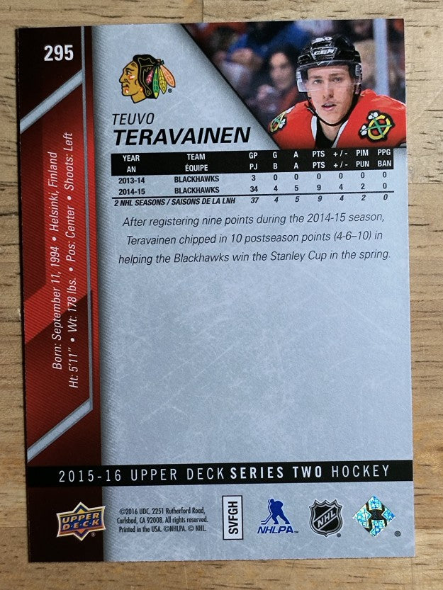 2015-16 Upper Deck #295 Teuvo Teravainen