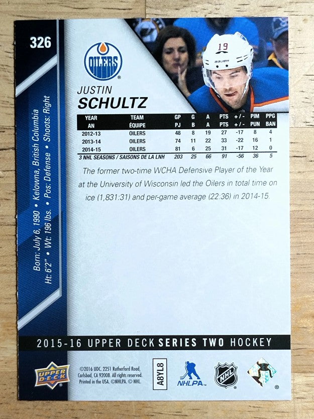 2015-16 Upper Deck #326 Justin Schultz