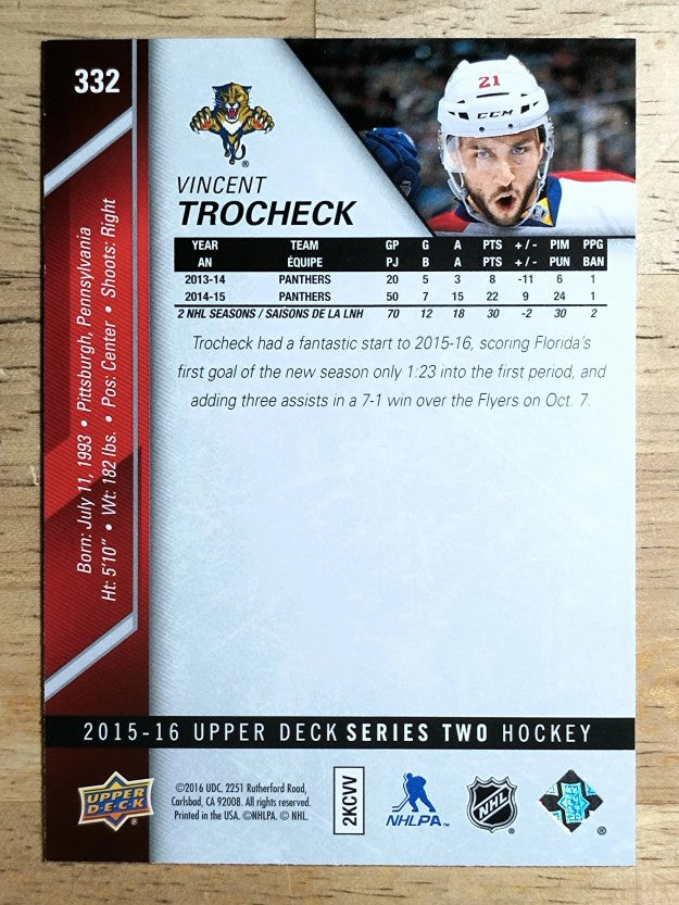 2015-16 Upper Deck #332 Vincent Trocheck