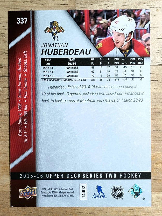 2015-16 Upper Deck #337 Jonathan Huberdeau