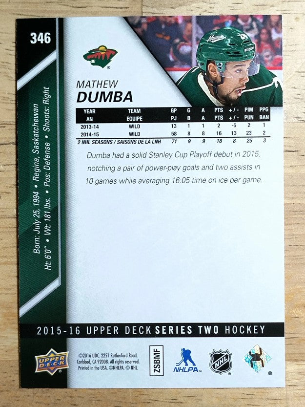 2015-16 Upper Deck #346 Mathew Dumba