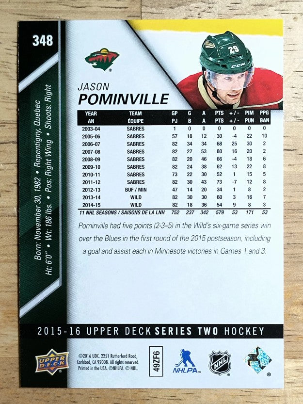 2015-16 Upper Deck #348 Jason Pominville