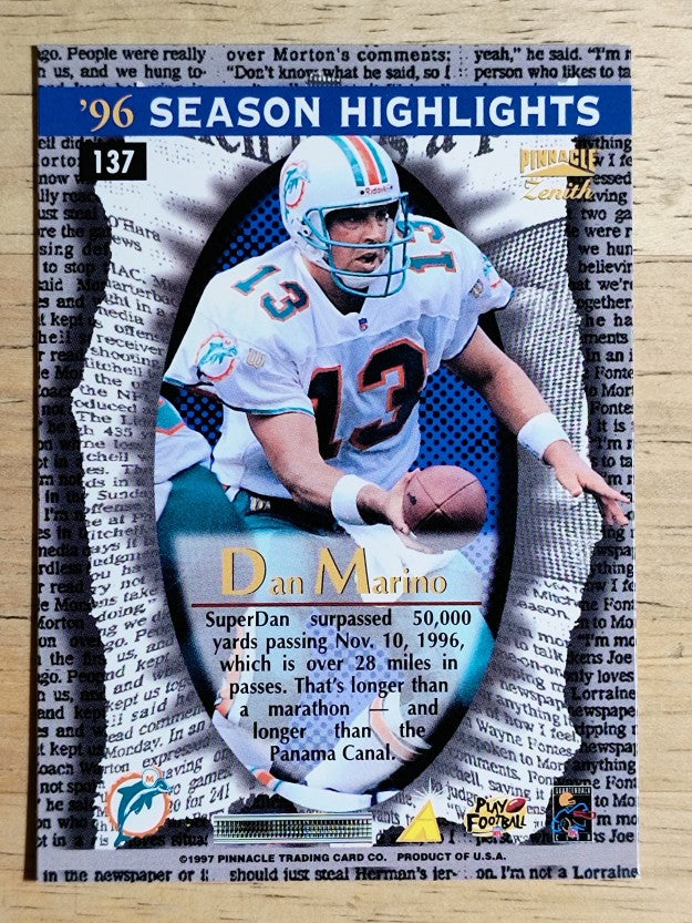 1997 Zenith #137 Dan Marino SH