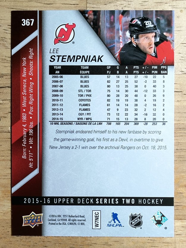 2015-16 Upper Deck #367 Lee Stempniak