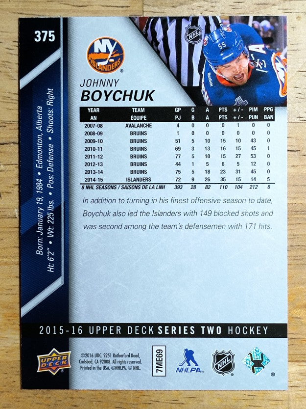2015-16 Upper Deck #375 Johnny Boychuk