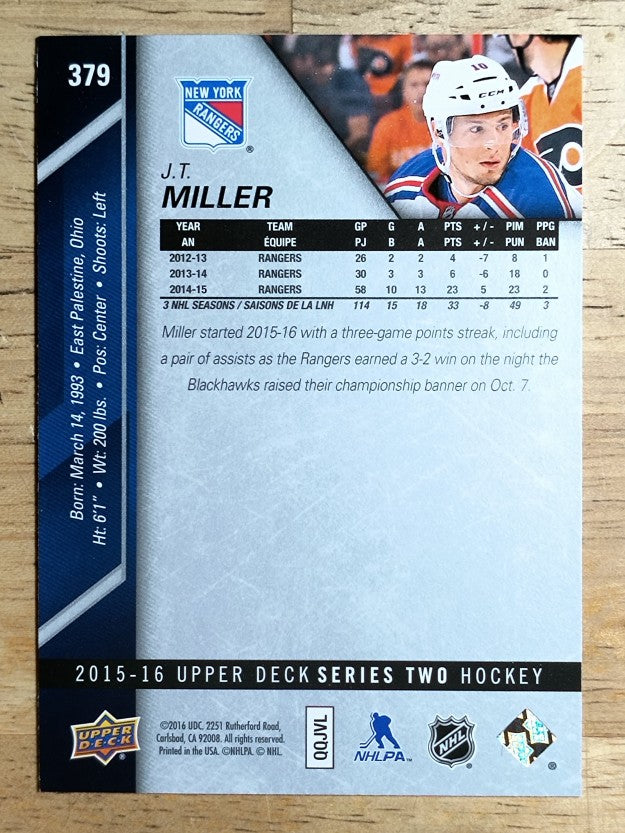 2015-16 Upper Deck #379 J.T. Miller