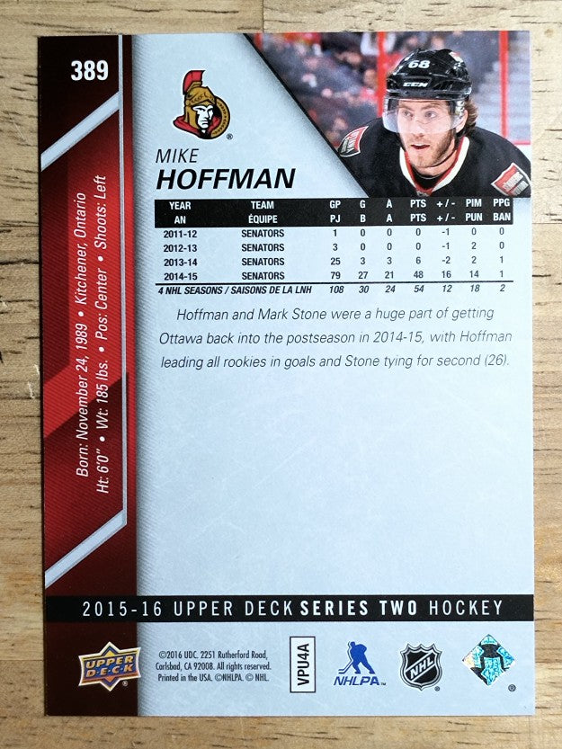 2015-16 Upper Deck #389 Mike Hoffman