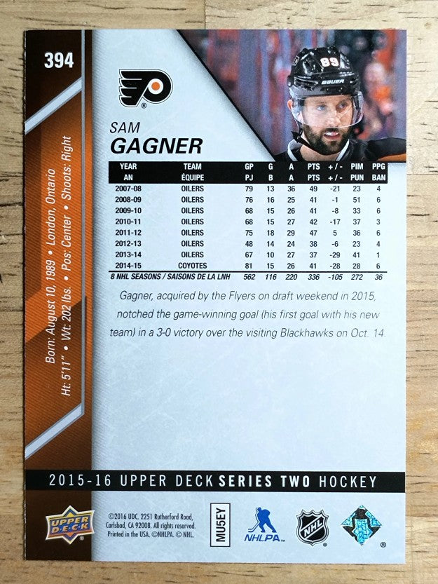 2015-16 Upper Deck #394 Sam Gagner