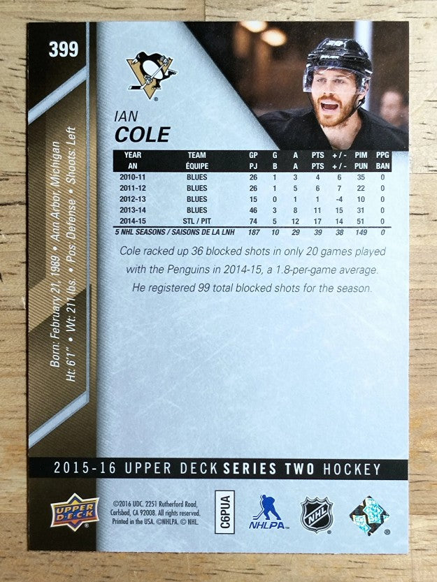 2015-16 Upper Deck #399 Ian Cole