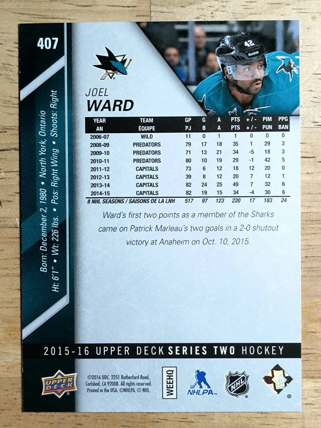 2015-16 Upper Deck #407 Joel Ward