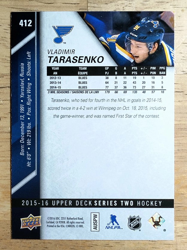 2015-16 Upper Deck #412 Vladimir Tarasenko