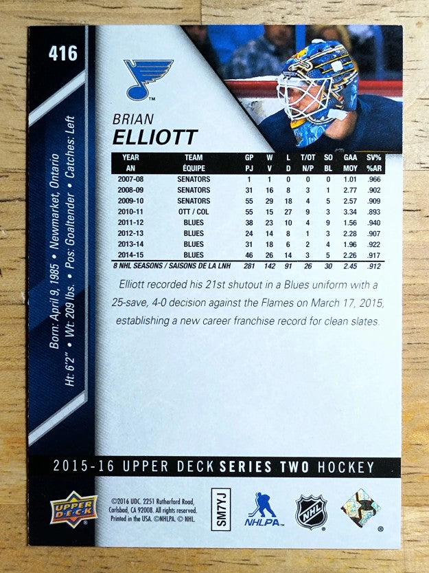 2015-16 Upper Deck #416 Brian Elliott