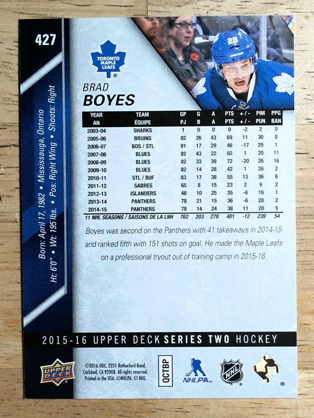 2015-16 Upper Deck #427 Brad Boyes